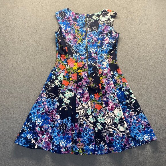 Zarr Collection Ladies Beautiful Multicolor Floral Sleeveless Dress,Size 12,Zipp - Picture 6 of 10